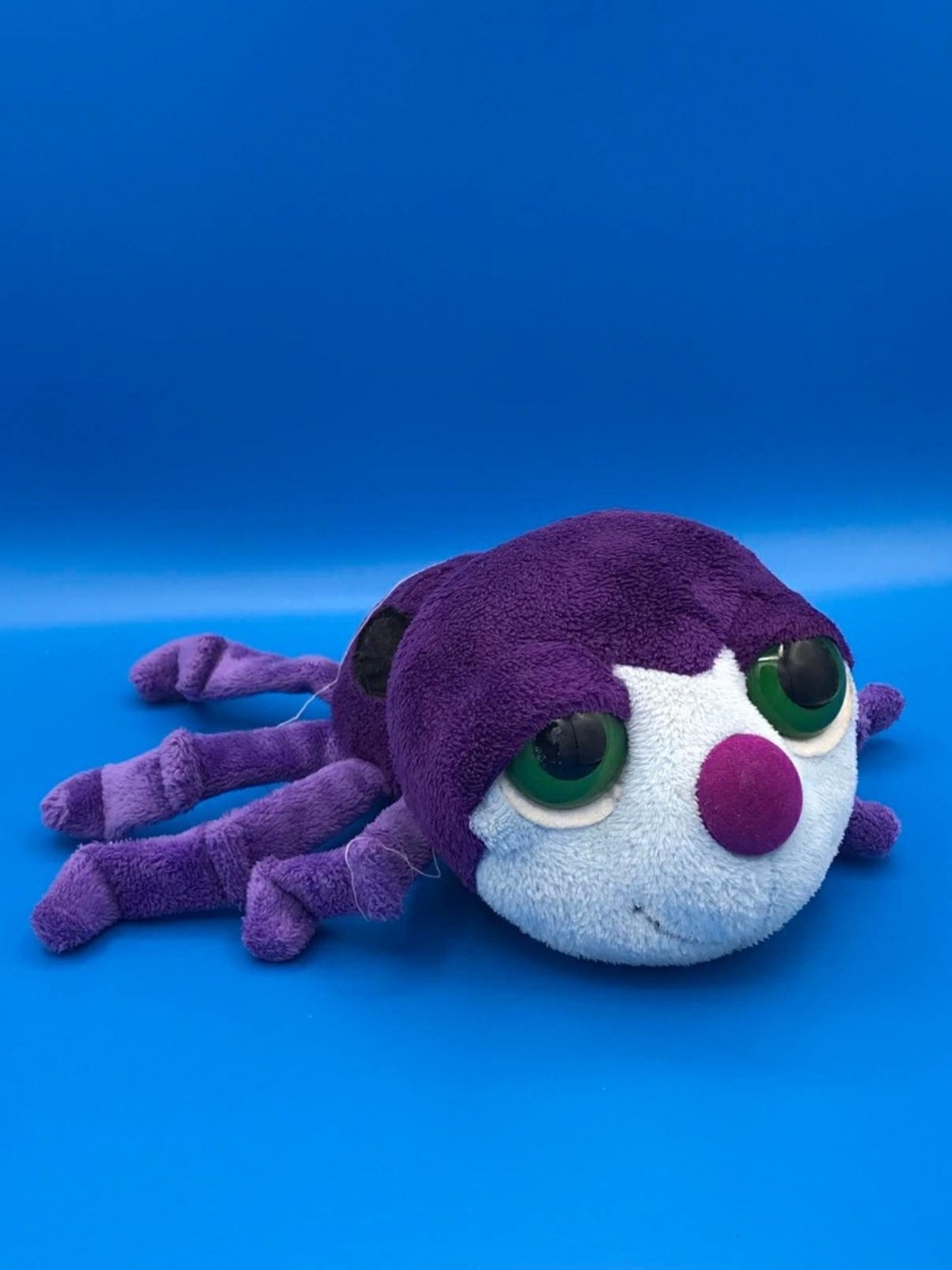 Vintage Russ Berrie "Spidie" Spider Plush – Purple Big Eyed Li'l Peepers